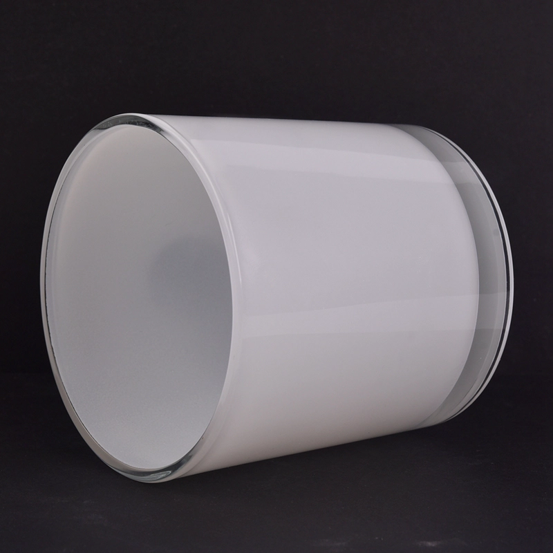 Inside White Spray Color Glass Candle Jar