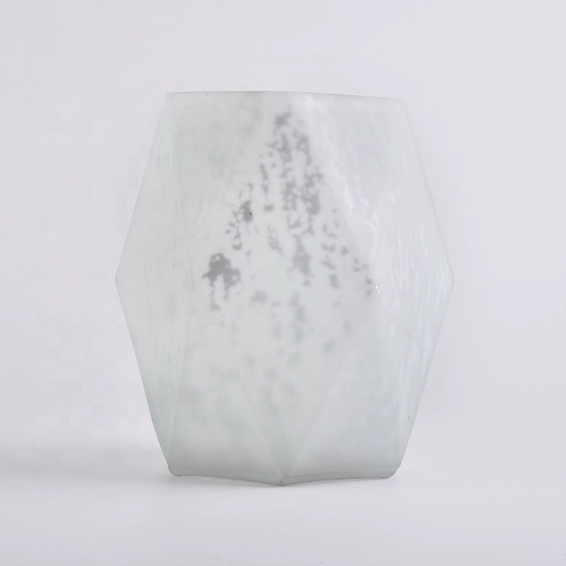 Geo cut Custom matte Glass Candle tumbler for wedding
