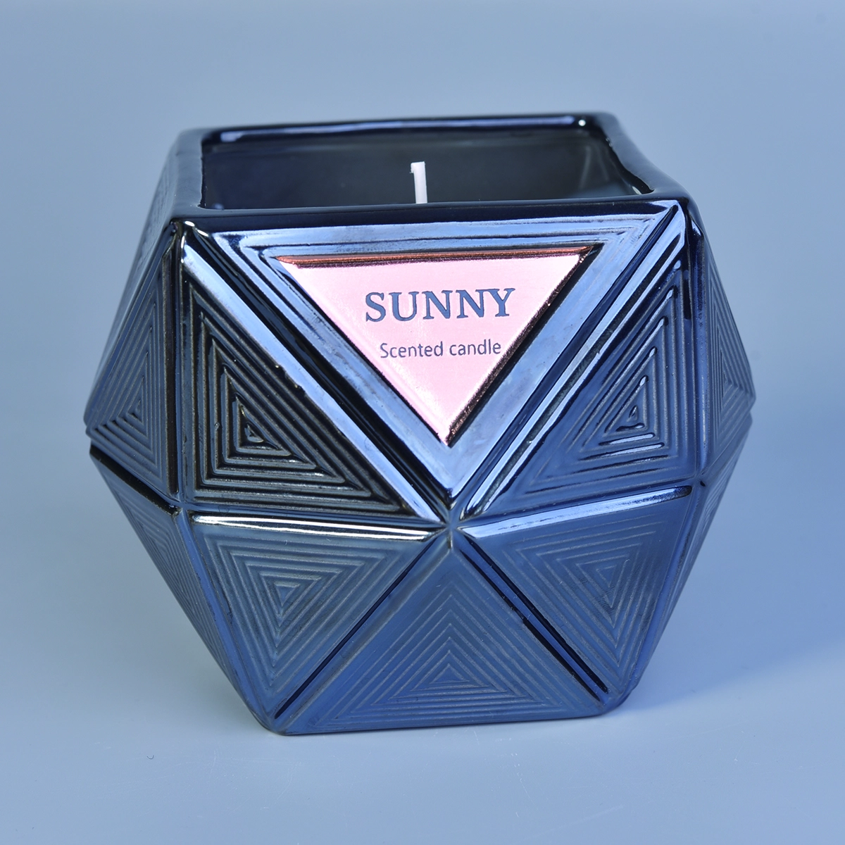 Black Glaze Unique Ceramic Candle Jars For Home Decoration
