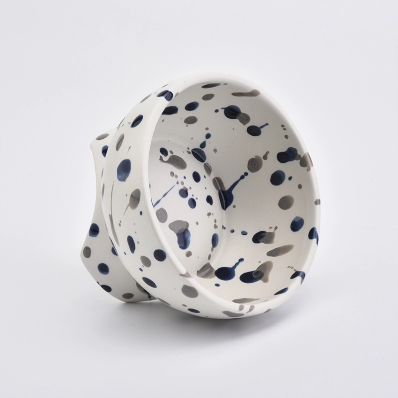 240ml Custom Bowl Shaped Candle Holder Ceramic With White Color