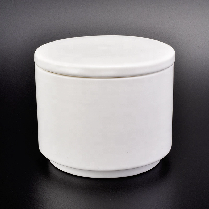 professional supplier customized wholesale 310ml white ceramic candle jars