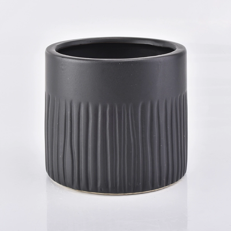 Popular black ceramic candle jars wholesale