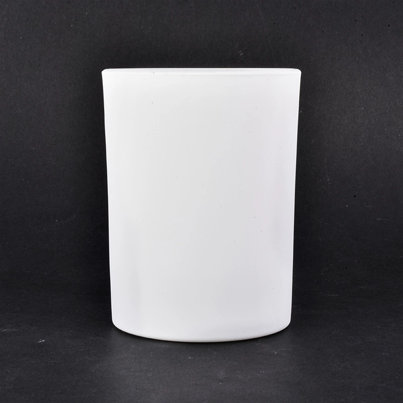 Matte White Glass Candle Holders