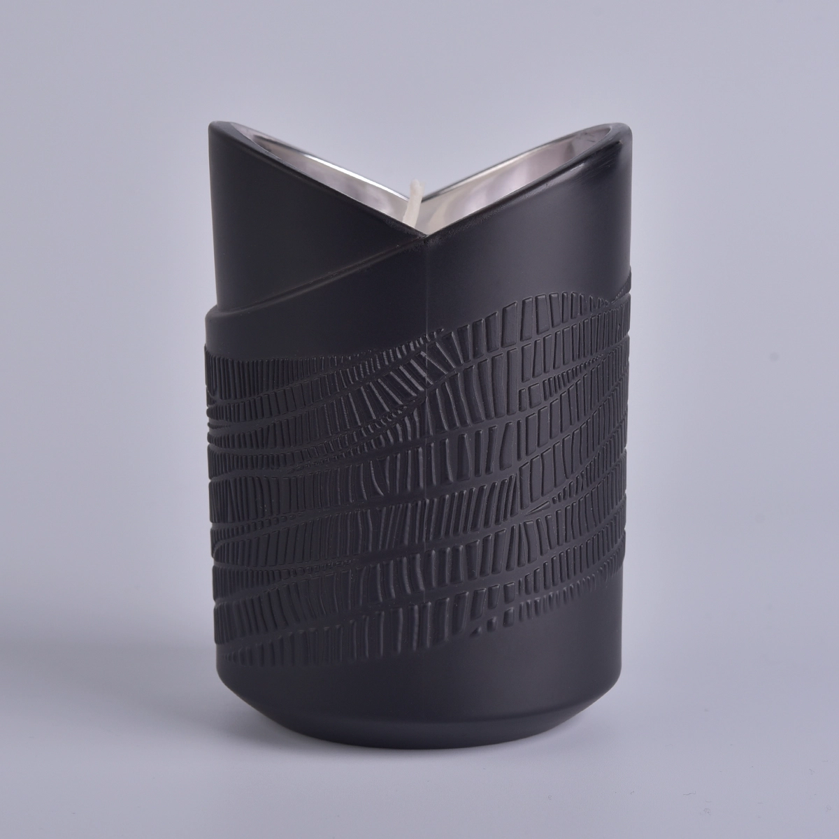 Wholesale Luxury 8oz Black Glass Candle Jars