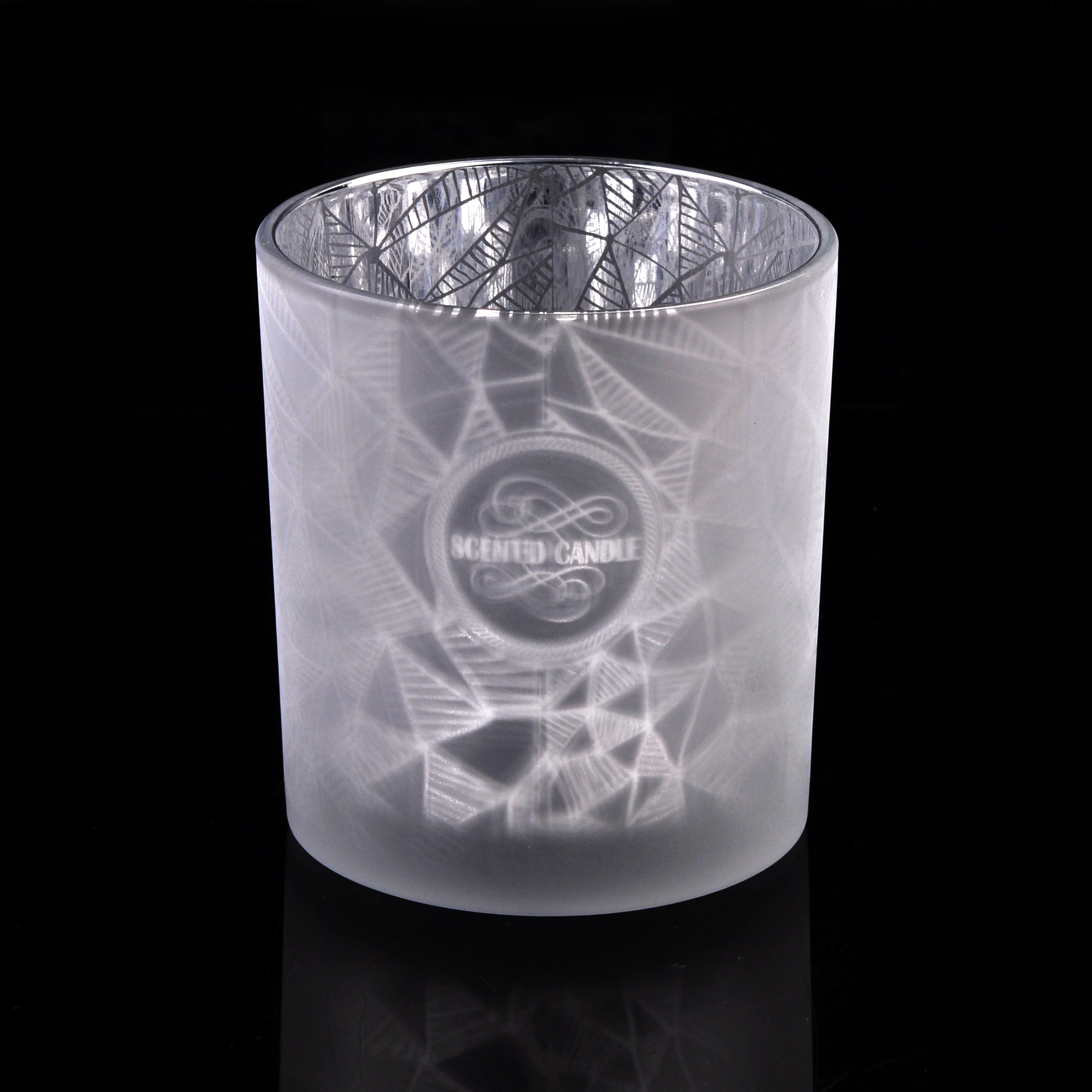 natural style popular laser engraved 10oz glass candle jar