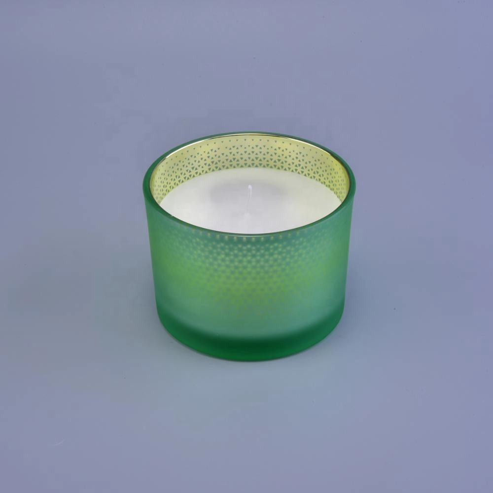 12 oz Luxury frosted soy wax glass candle holder in bulk
