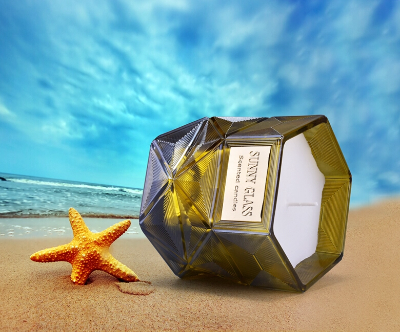 Popular Hexagon Glass Candle Jar