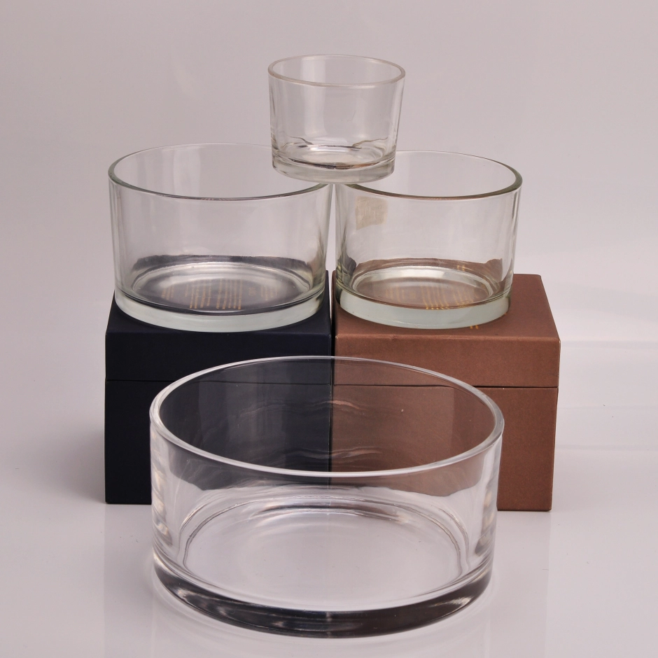 large round glass candle jars