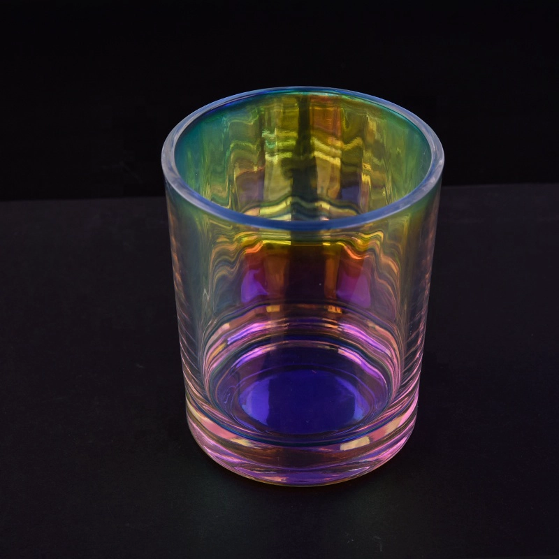 Luxury iridescent glass candle jar