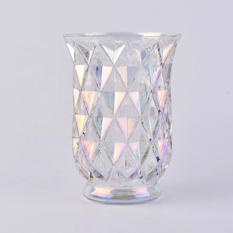 Crystal decorative pillar Glass Candle jars for home decor