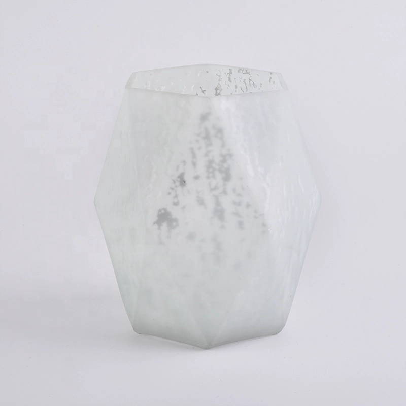 Geo cut Custom matte Glass Candle tumbler for wedding