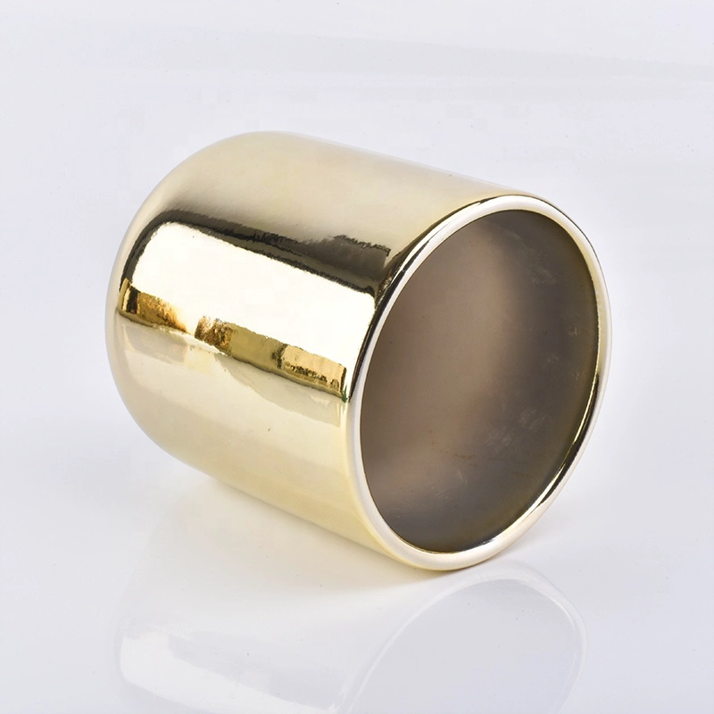Gold electroplating Ceramic Candle Jars For Home Decor wholesale