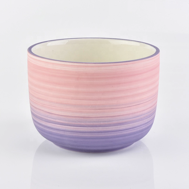 customized modern luxury ceramic colored scented candle holder jar