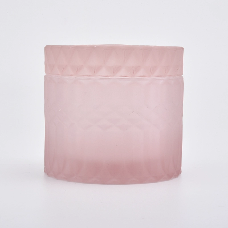 6oz GEO Cut Glass Candle Jar With Lids Wholesale