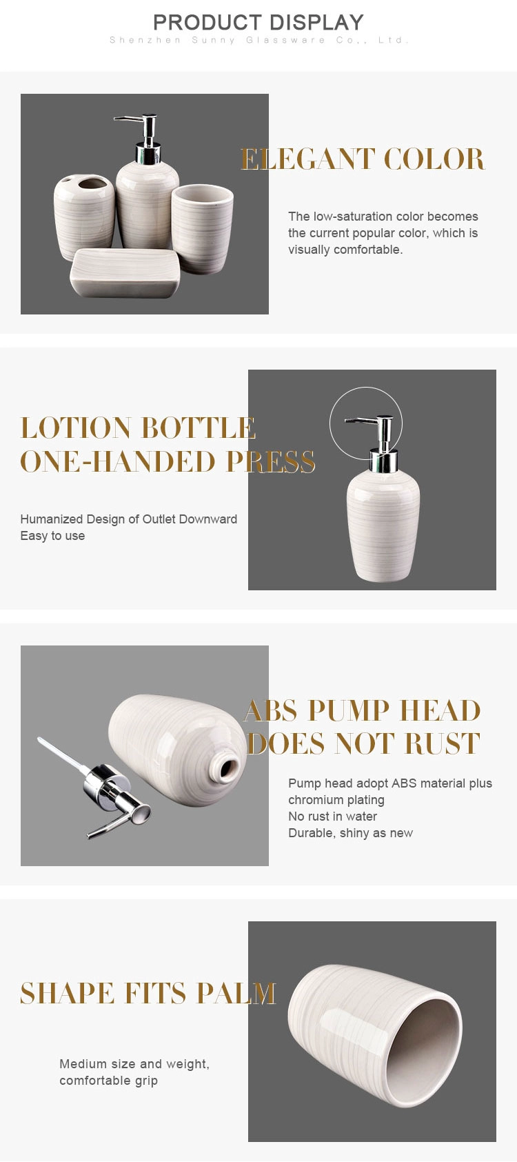 luxury ceramic bathroom accessories with soap dish holder tumbler lotion dispenser