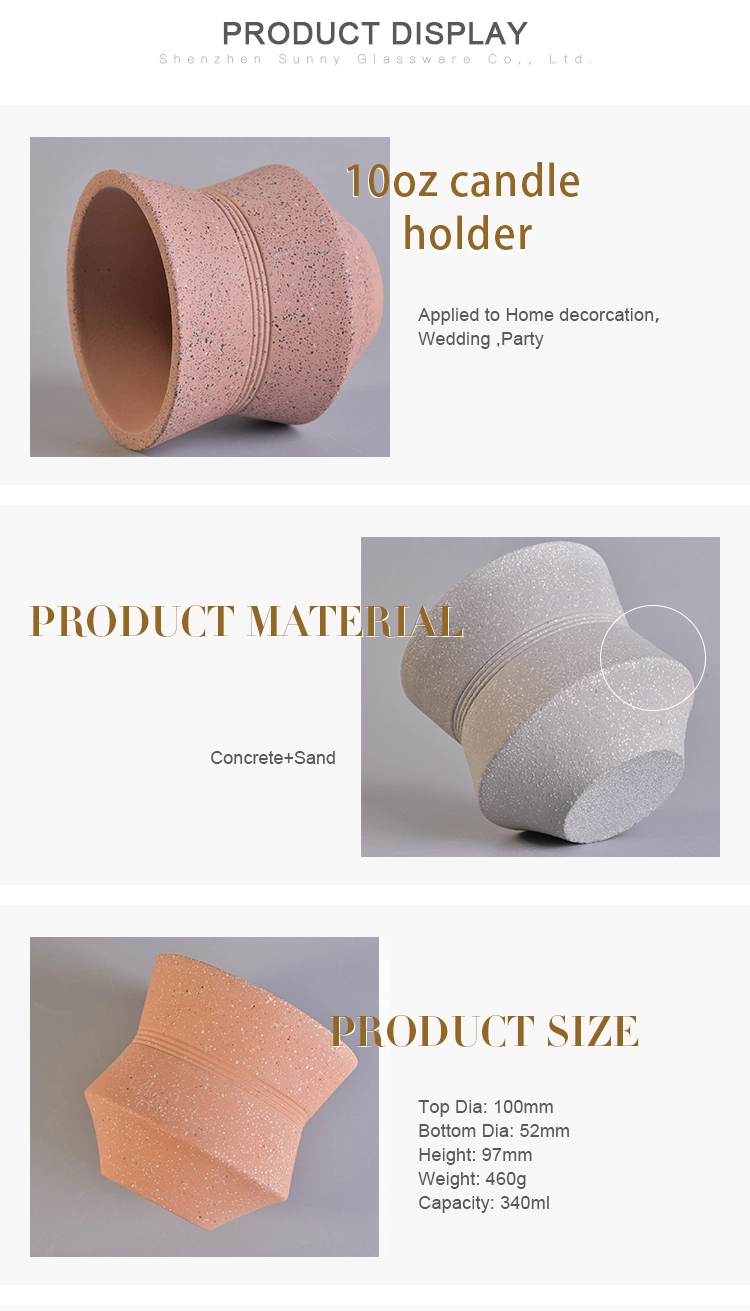 cement concrete szand unique 350ml 10oz candle holder