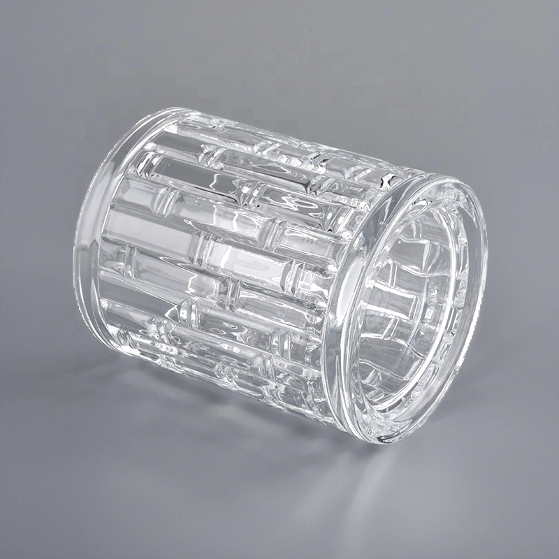 Luxury Crystal Embossed Glass Candle Jars For Christmas