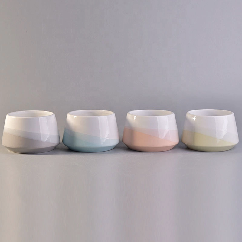 hand held dome shaped rustic ceramic candle making jars wholesale