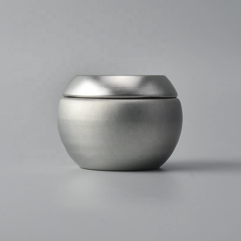Silver Metal Aluminum round Candle tin jar 100ml with cover