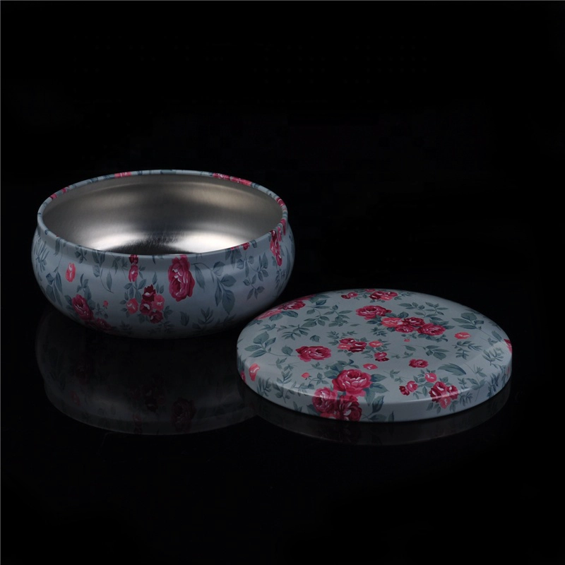 Custom Metal empty decorative color candle tins with cover