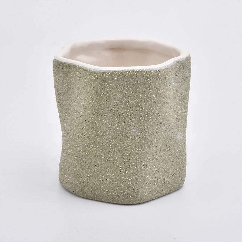 Wholesales Frosted votive ceramic candle vessel