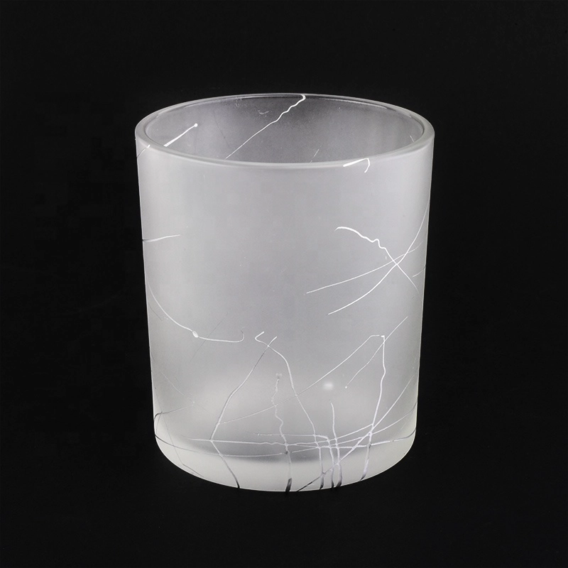 8oz Popular Cylinder Shaped Frosted Glass Candle Jar