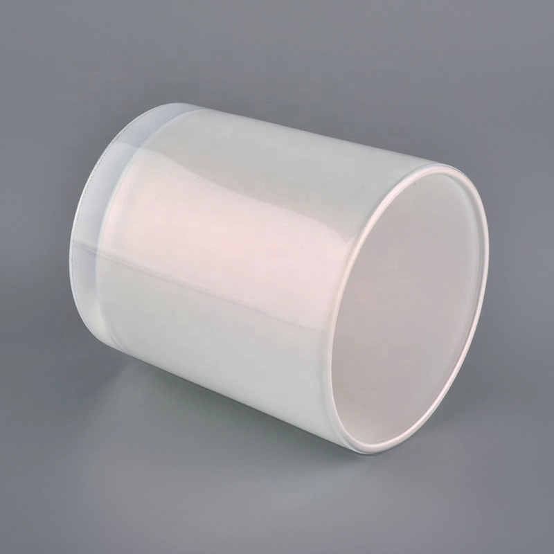 Classical Decorative Inside White Glass Candle Jar 8oz 10oz