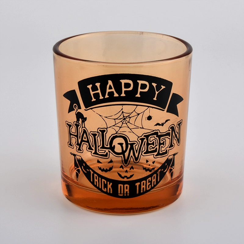 Red Spray Candle Jar With Black Decal