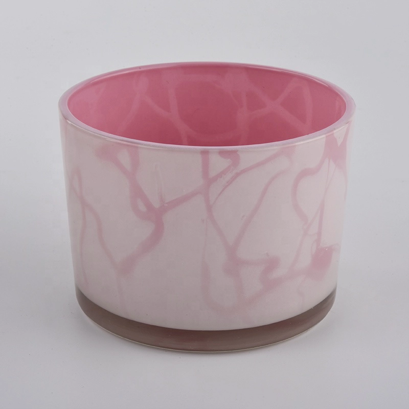 500ML Pink cylinder Glass Jar Candle Wholesale for wedding