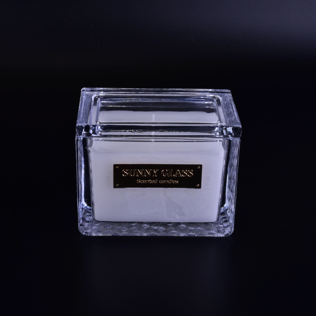 Rectangle Glass Candle Jar With Lid