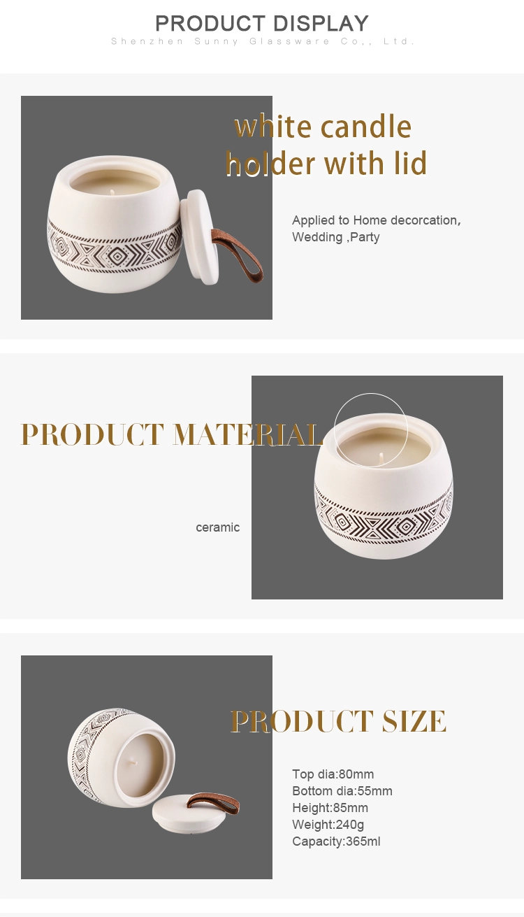 bulk natural ceramic tea light candle incense burner jar container with lid