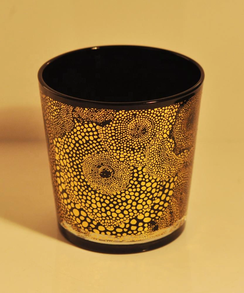 Black and white luxury empty glass candle jar for candle