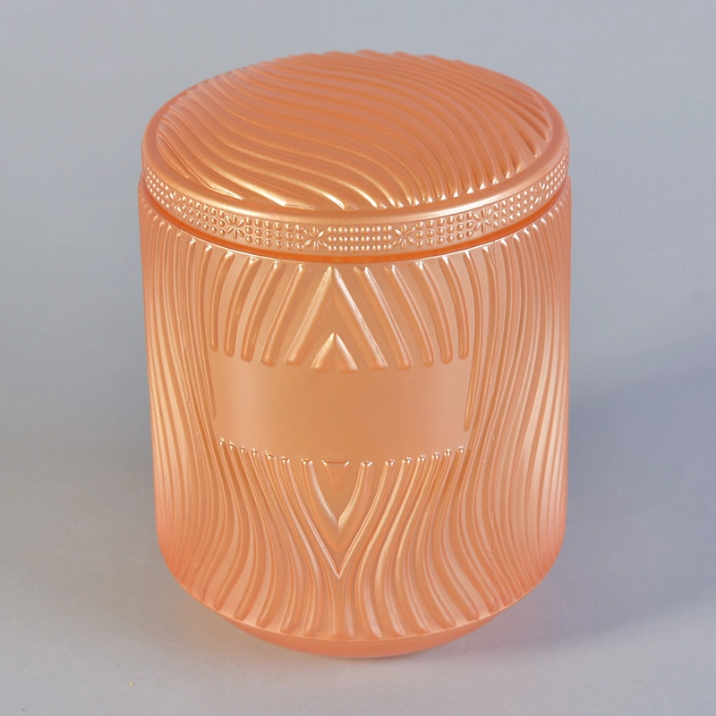 Beautiful Glass Candle Jar With Lid For Home Christmas Decoration