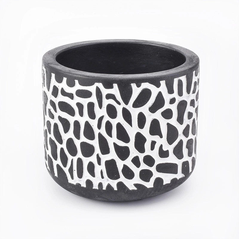 250ml Matte black Concrete Candle Holders Wholesale