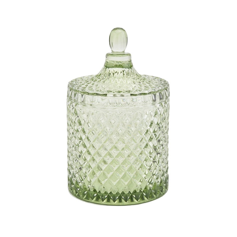 Luxury Silver Electroplating Candle Jar Glass For Wedding geo cut candle holders