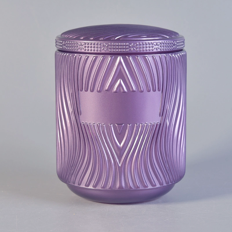 Luxury glass candle jar with lid for candle making