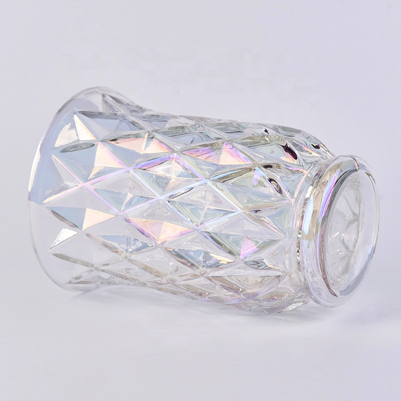 Crystal decorative pillar Glass Candle jars for home decor