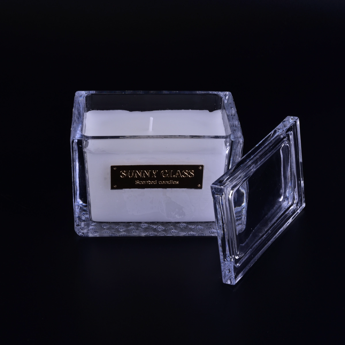 Rectangle Glass Candle Jar With Lid