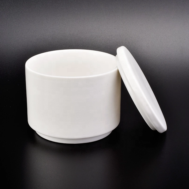 professional supplier customized wholesale 310ml white ceramic candle jars