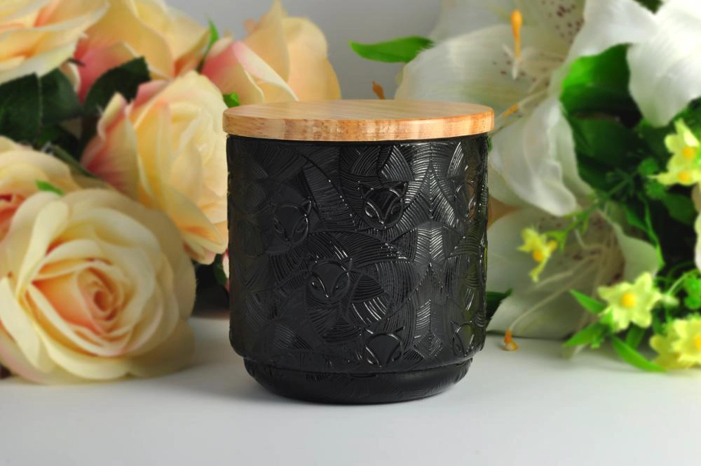 Black glass candle jars wholesale