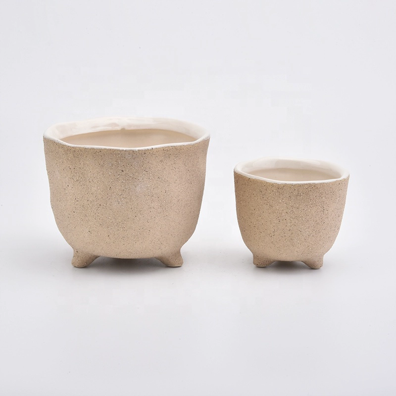 Wholesales Frosted aroma standing ceramic candle vessel