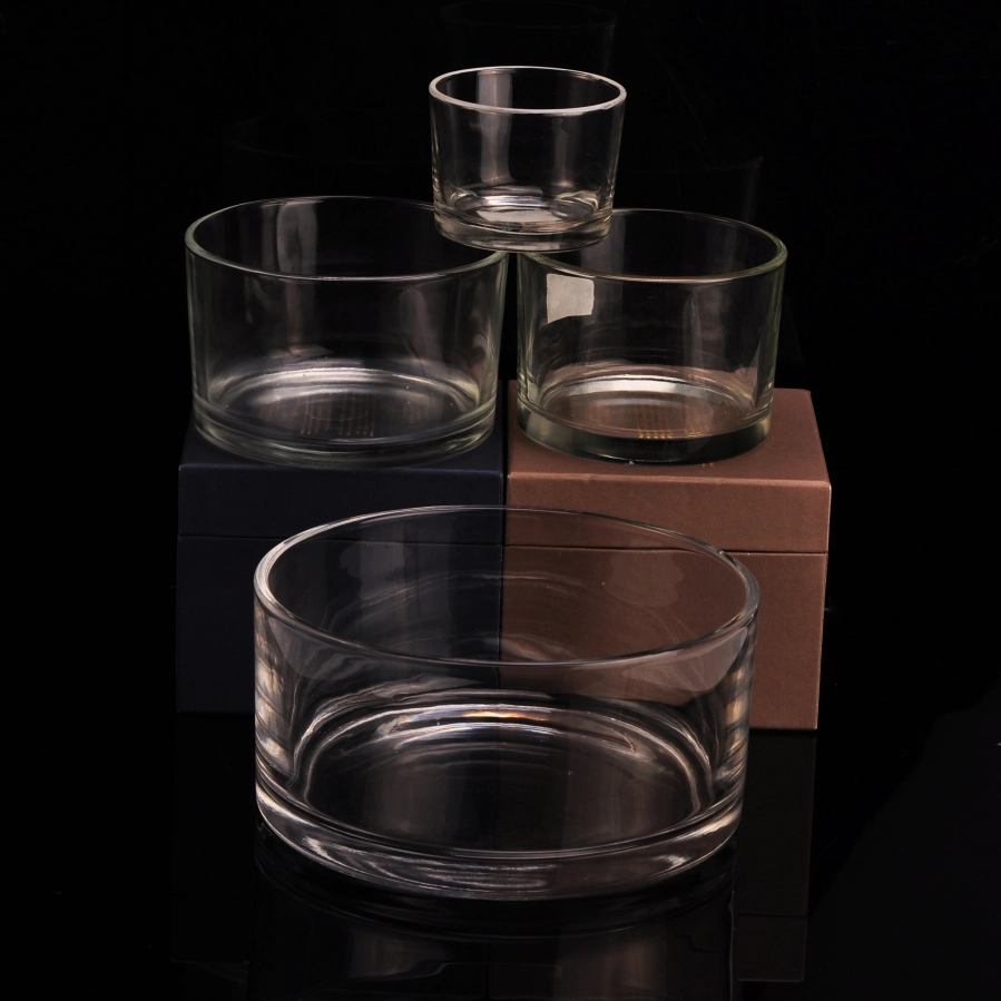 large round glass candle jars