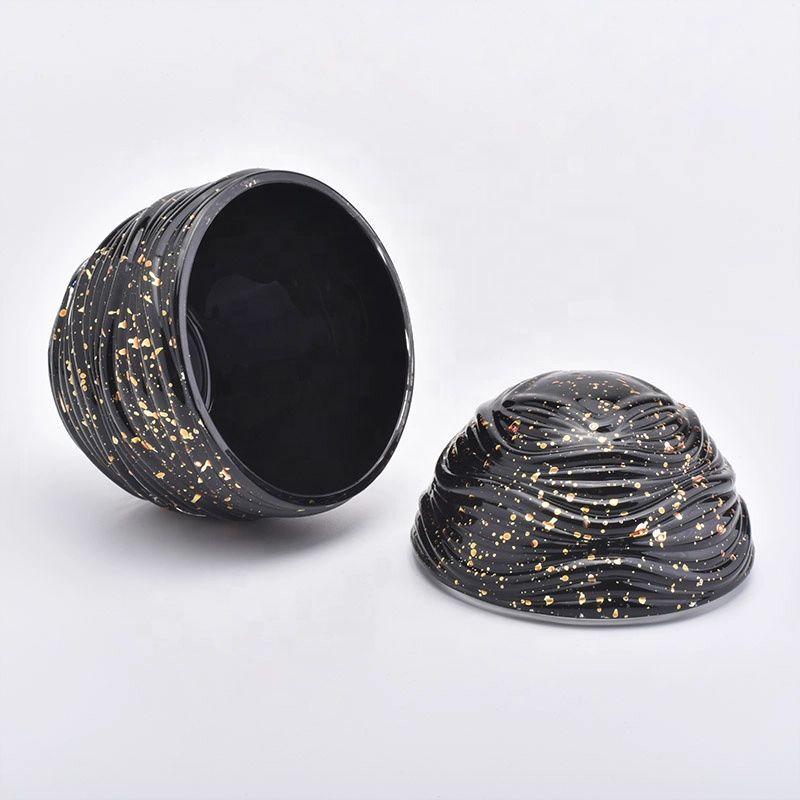 Egg shape black decorating Glass Candle holder wedding decoration