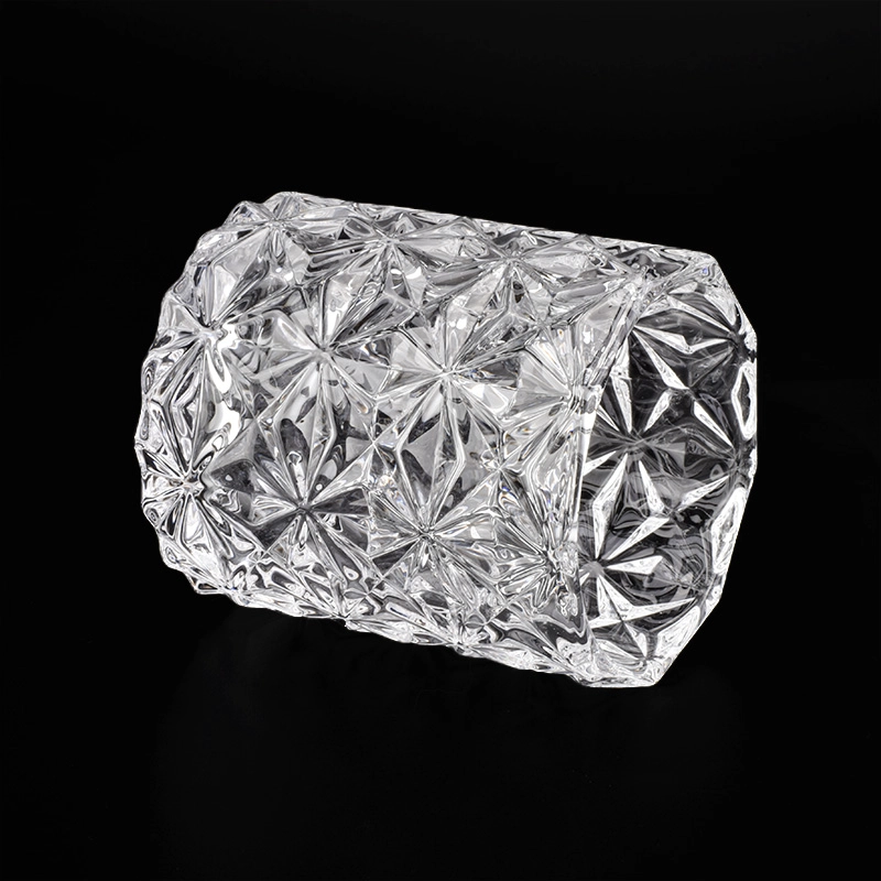Crystal Embossed Glass Candle Holders Wholesale