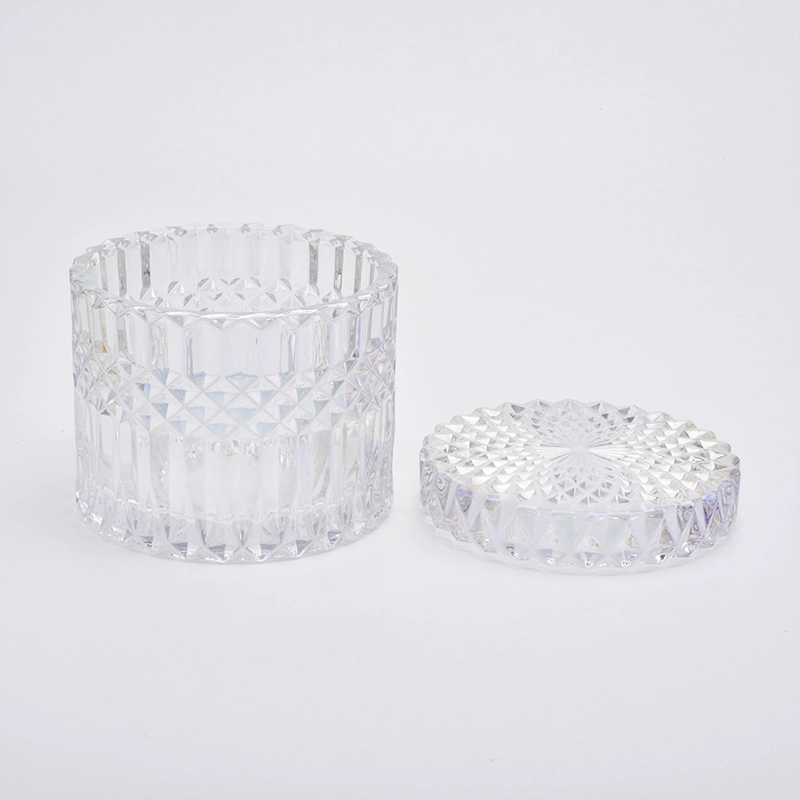 480ml Luxury Christmas Ion Plating Glass Candle Jar With Lids