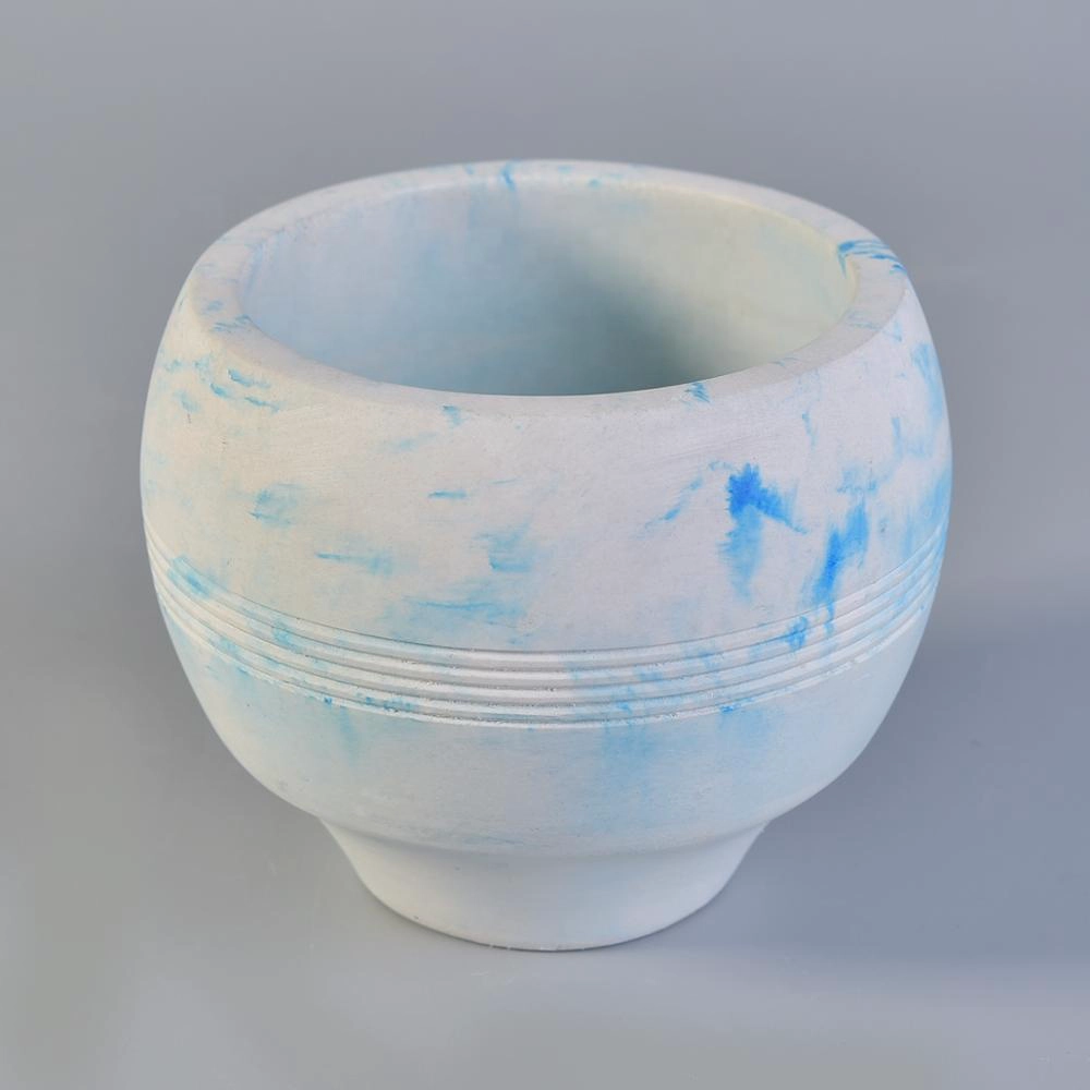 cheap modern fashionable pretty concrete round empty oil candle holders 10oz