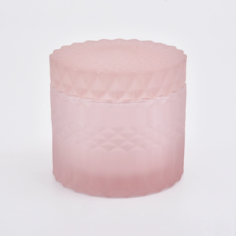 6oz GEO Cut Glass Candle Jar With Lids Wholesale