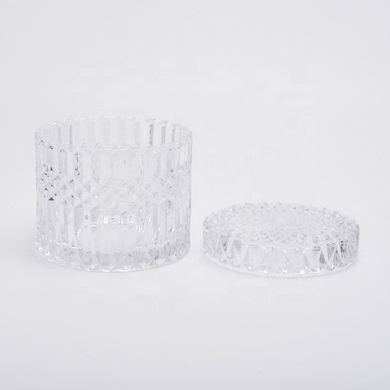 Wholesale Luxury Gold Glass Candle Jar With Lids