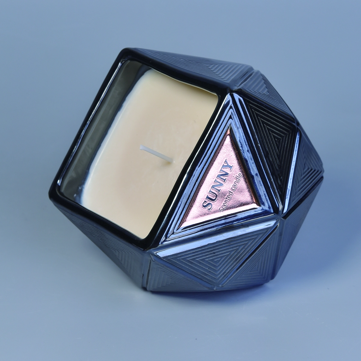 Black Glaze Unique Ceramic Candle Jars For Home Decoration