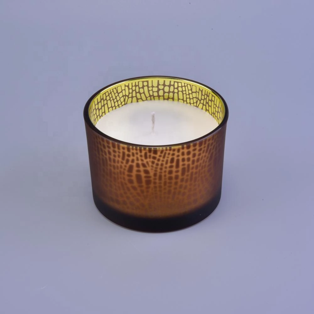 12 oz Luxury frosted soy wax glass candle holder in bulk